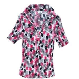 Y2K Komarov Crinkle Polka Dot Blouse